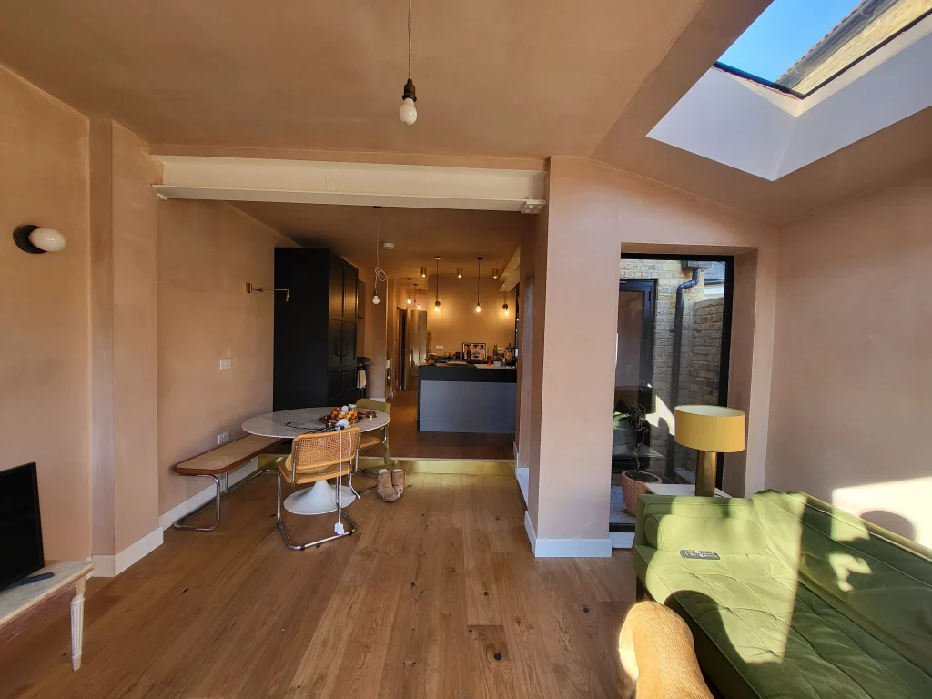 wraparound house extension Brockley SE4 open plan kitchen skylight modern interior